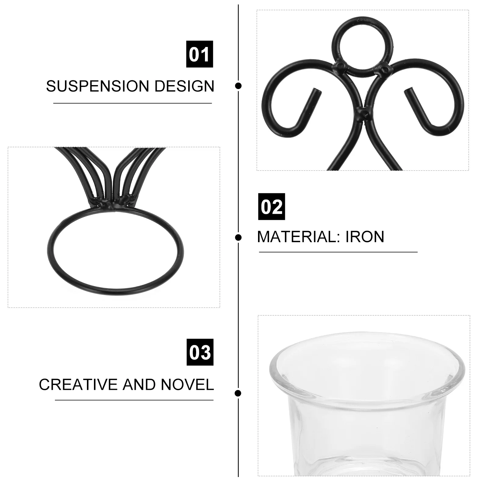 2 قطعة حامل مثبت على الحائط شمعدان حديدي حديث ديكور لغرفة المعيشة وغرفة النوم والمطبخ رف معدني على الطراز الأوروبي #2