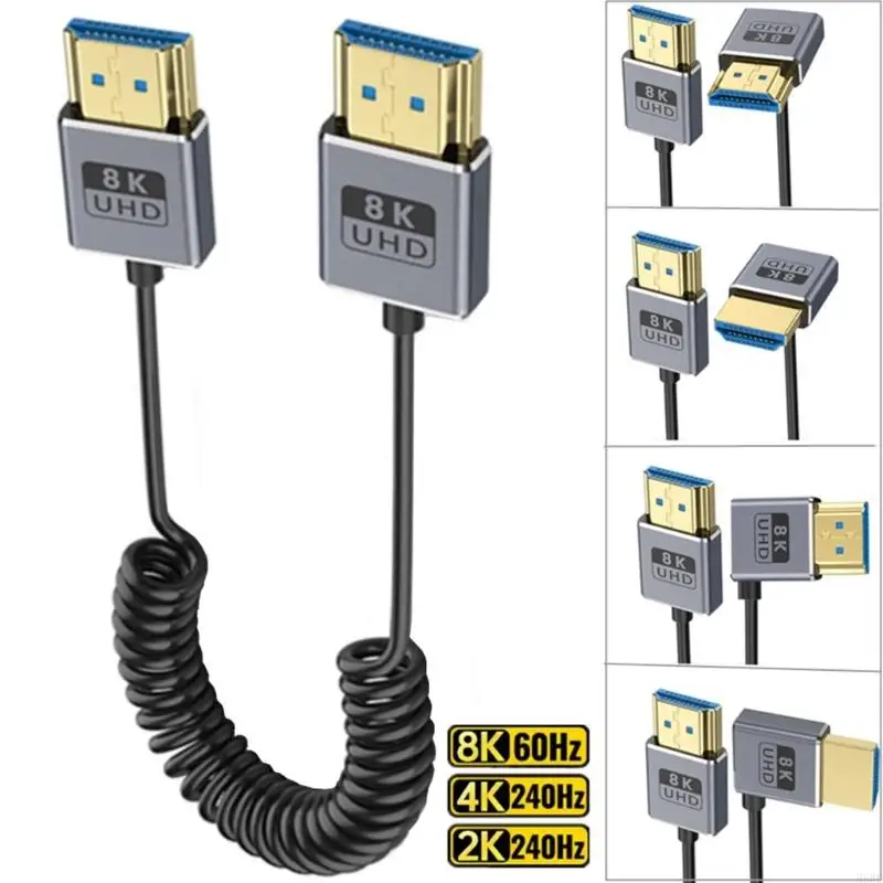 

Тонкая спиральная кабель 8K60 Гц. Быстрая скорость 48 Гбит / с для игр и домашнего кинотеатра H8WD
