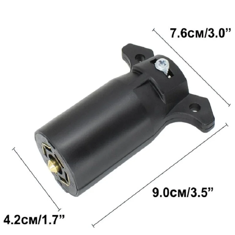 12V 7 Way Trailer End Round RV Style Light Plug Connector Blade Pin Socket American Wiring Adapter Caravan Tow Accessories