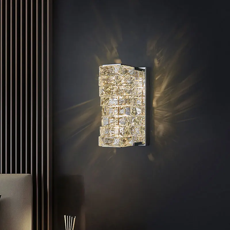 Modern Luxury Wall Lamp Crystal Led Wall Light Bright Wall Sconce For Living Room Background Aisle Bedside Hotel Deco Lighting