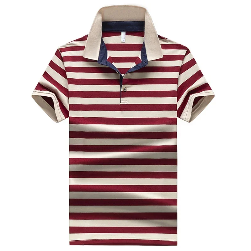 summer 95% cotton Classic Striped Polo Shirt men Short Sleeve Camisas men\'s streetwear business casual polo homme Brand Clothing