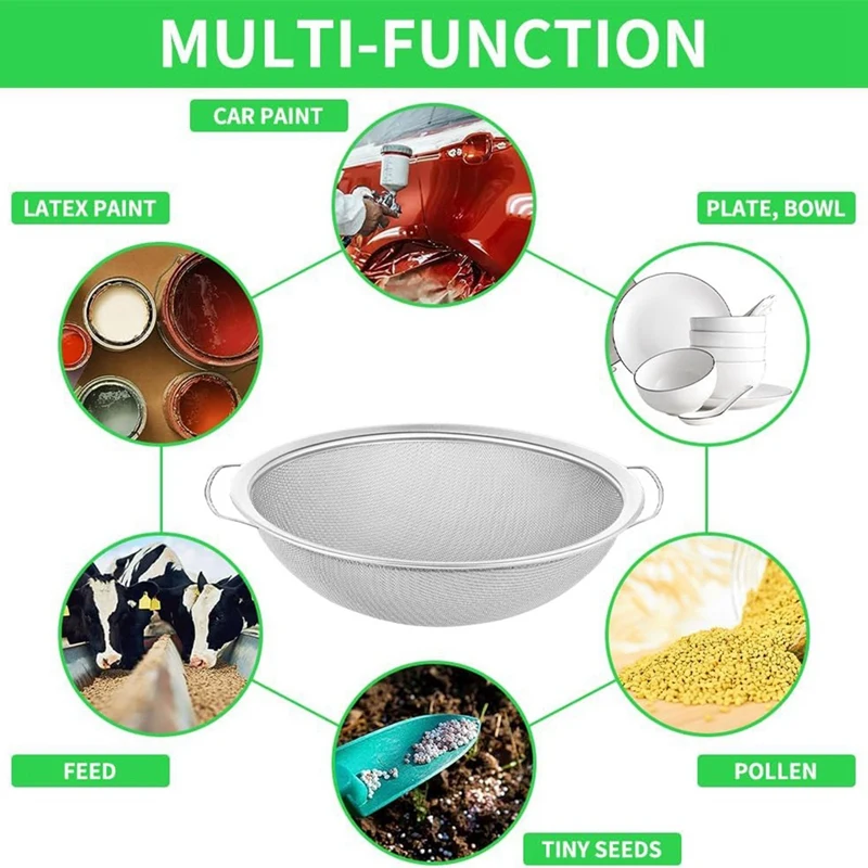 Feinmaschiges Farbsieb, 60 Mesh-Edelstahl-Farbsieb, passend für 5-Gallonen-Eimer, um Verunreinigungen vor der Farbe zu filtern. Langlebig A