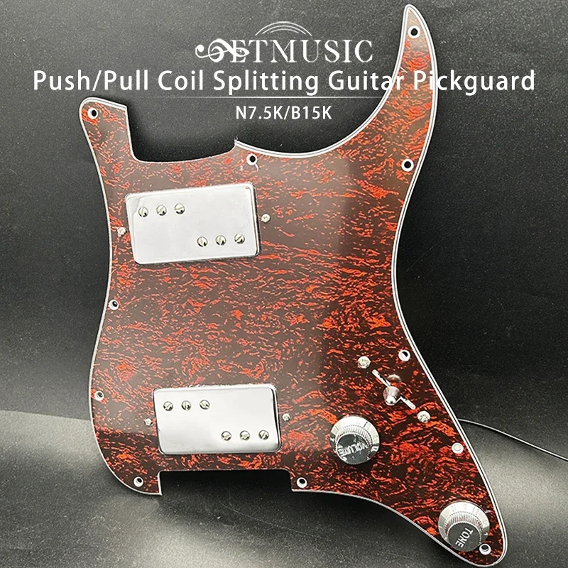 Two Push-Pull Coil Splitting Pickguard Prewired ST HH Guitar Loaded Pickguard 7.5K/15K Guitar Parts