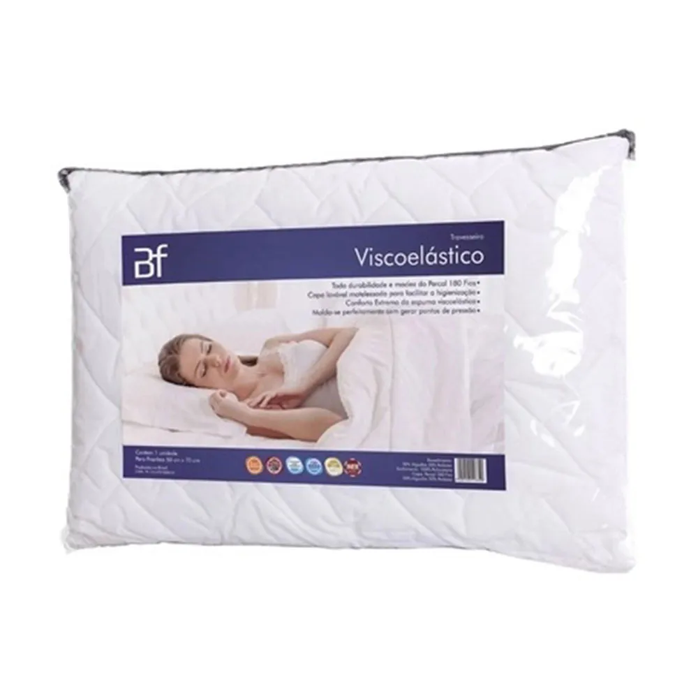 Premium Pillow Nasa Certified Foam Viscoelastic 100 with Perical Cover 180 Yarn BF Mattrees