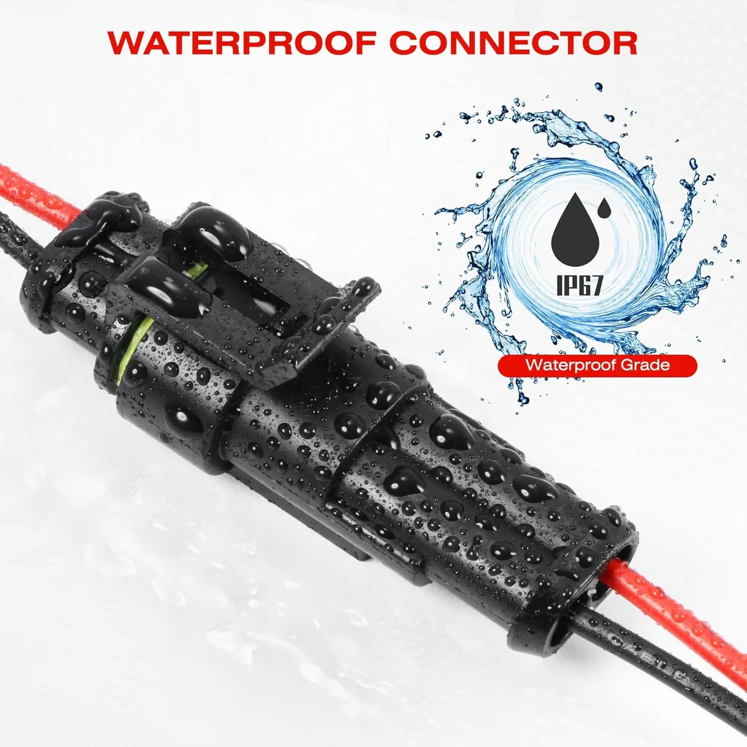 5 Kit 2 Pin Electrical Wire Connectors 2 Way Waterproof Male and Female Plug for Car Truck, Motorcycles Marine Boat