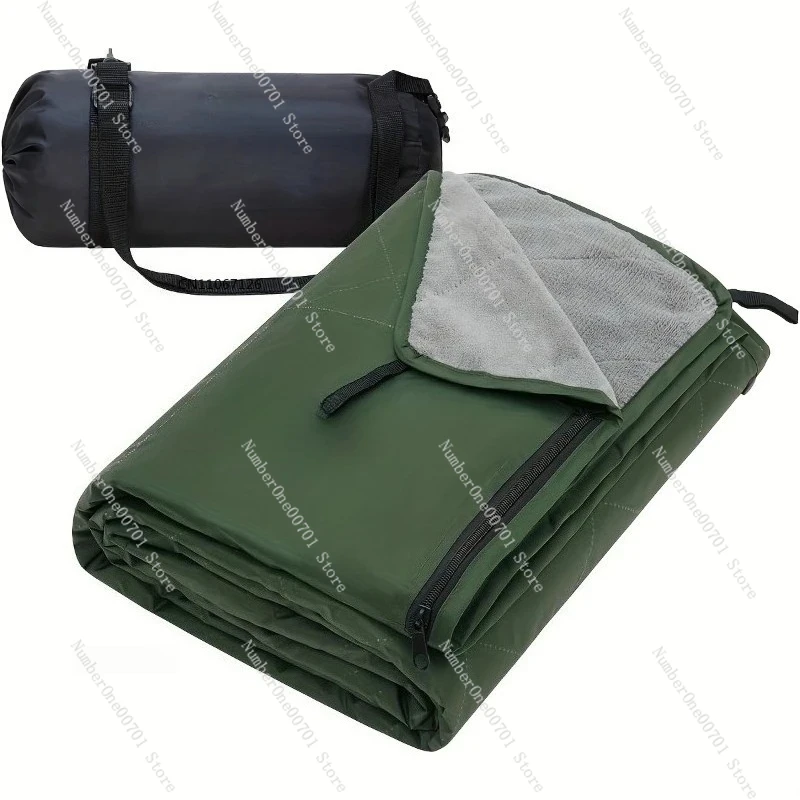 Outdoor picnic mat Portable foldable camping blanket Waterproof moisture-proof thickened velvet warm picnic mat