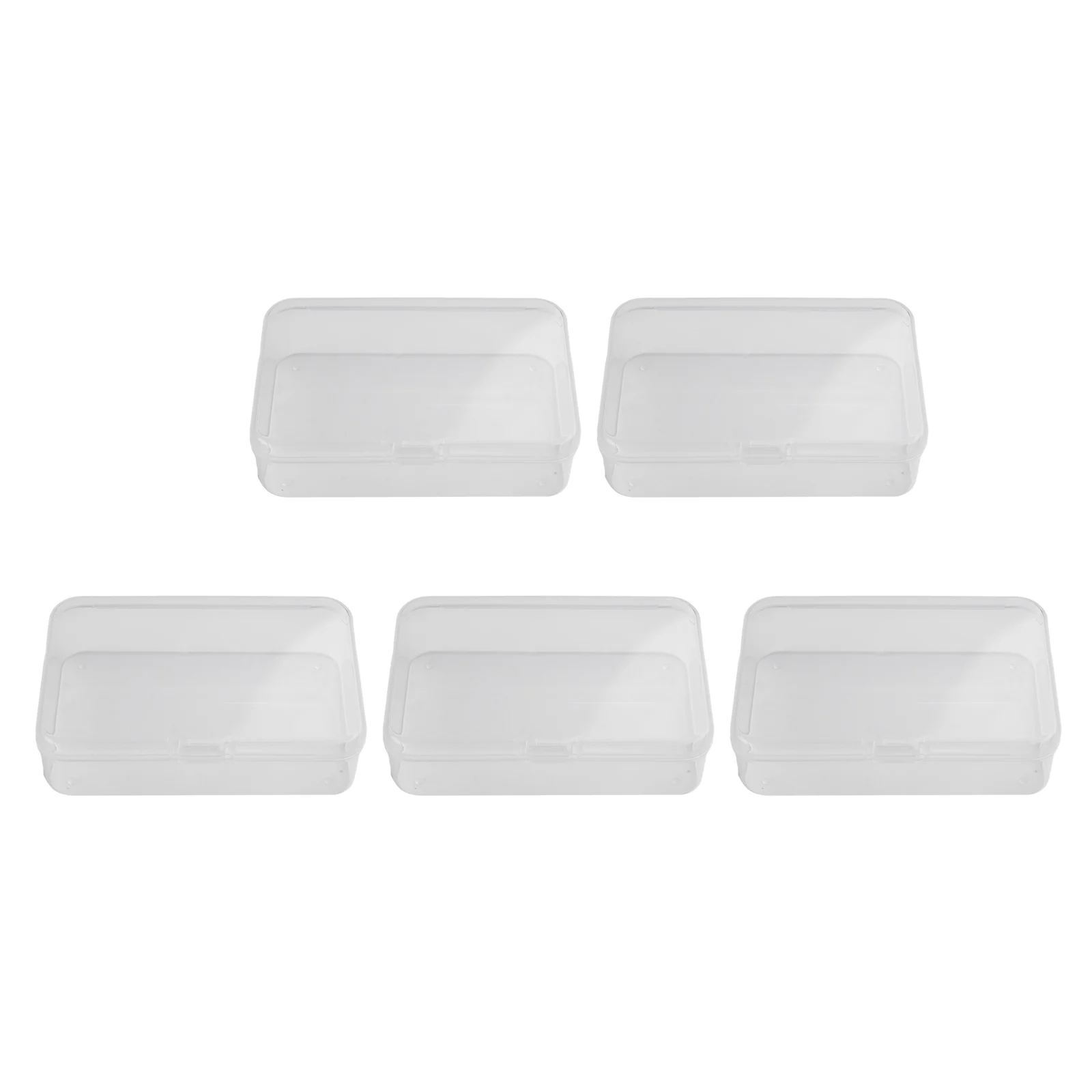 Transparent Plastic Box Crafts Neads Organizer Rectangle Case 5pcs Jewelry Packaging Storage Container Practical