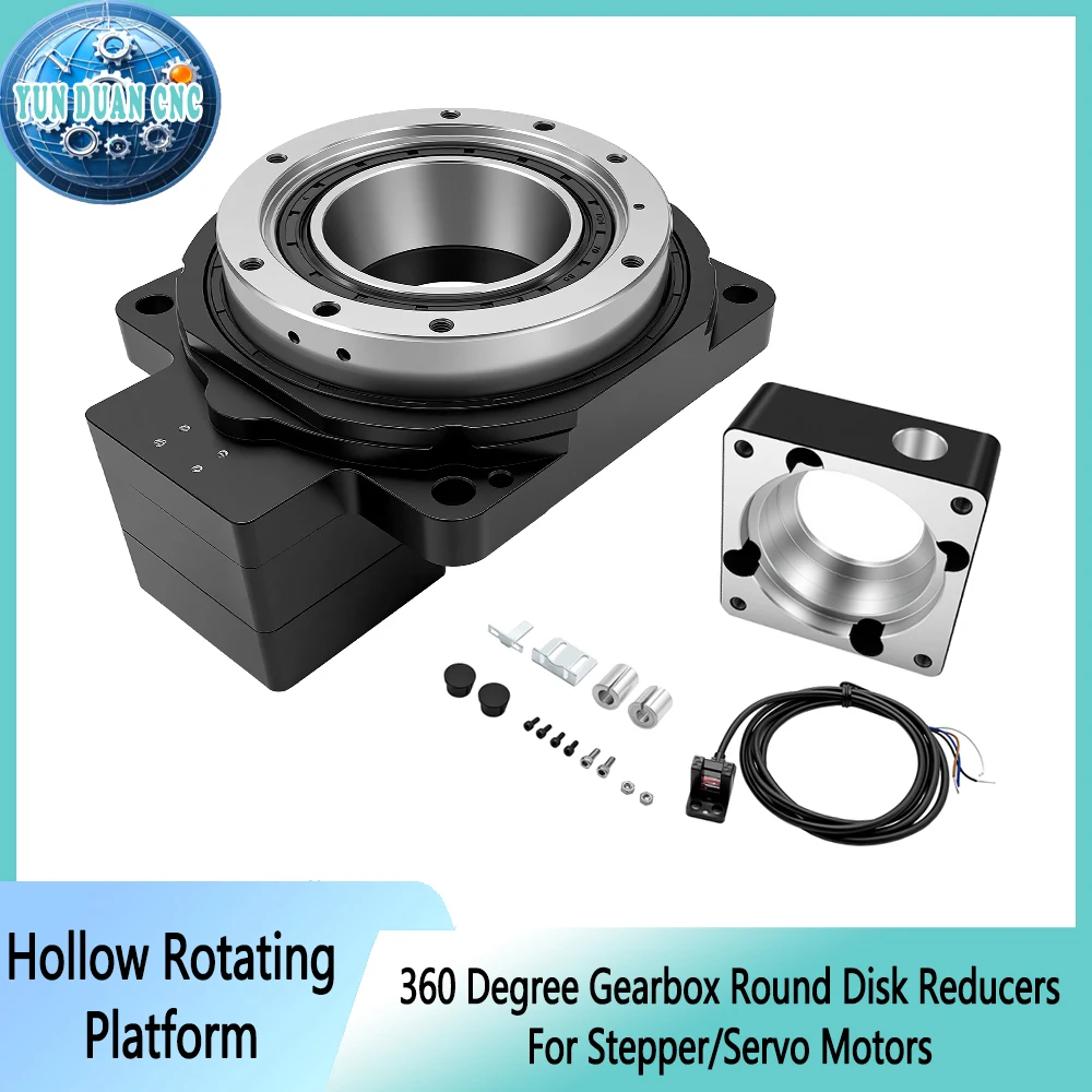 Hollow Rotary Platform Turntable Actuator Circular Step Servo Motor Indexer for CNC Router & 4th/5th Axis Rotary Attachment