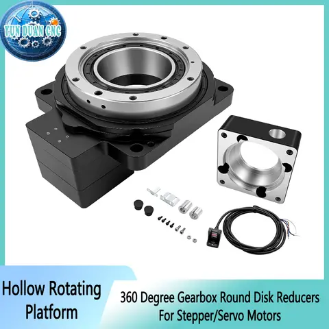 Hollow Rotary Platform Turntable Actuator Circular Step Servo Motor Indexer for CNC Router & 4th/5th Axis Rotary Attachment