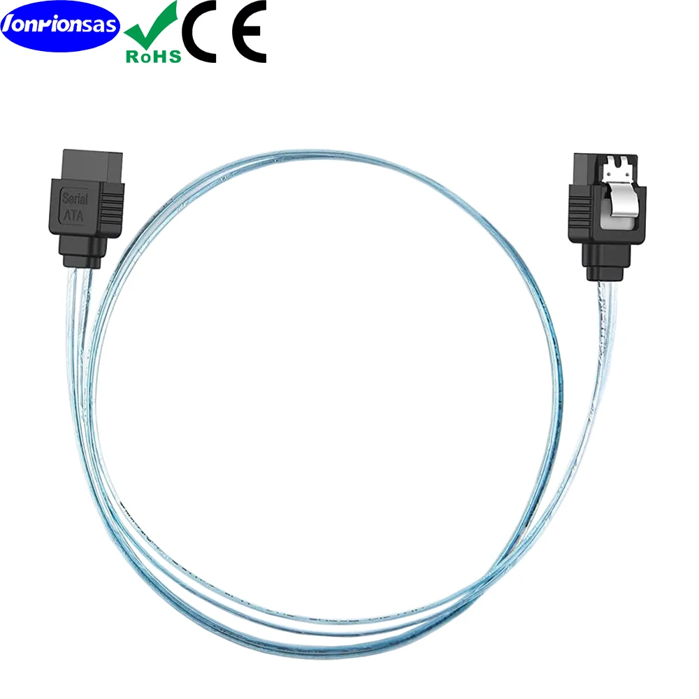 Lontion#SATA Cable III to SATA III Straight 12Gbps HDD SDD Data Cable with Locking Latch Compatible for SATA HDD, SSD, CD Driver
