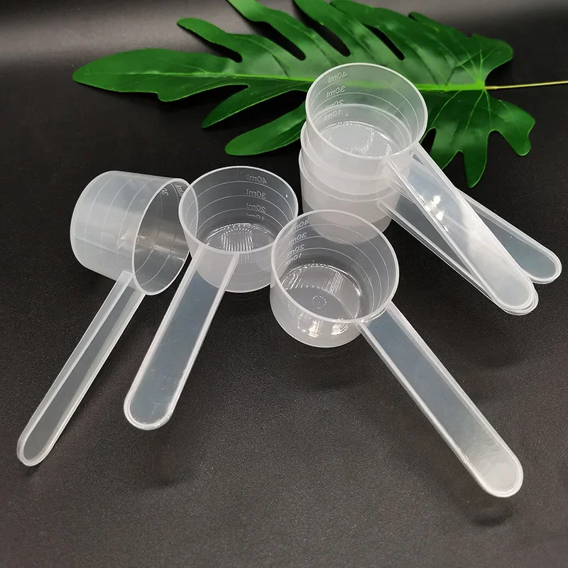 20g Spoon Individually Packaged 40ml Flat-bottomed   Measuring  with Scale Transparent Plastic