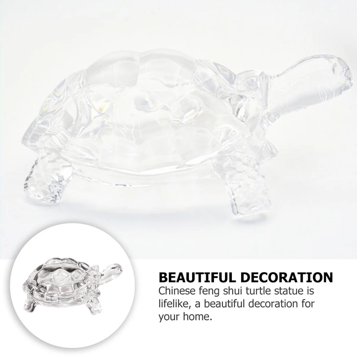 

2 Pcs Decorations Glass Turtle Figurine Adornment Crafts Figurines Ornament Clear Turtles