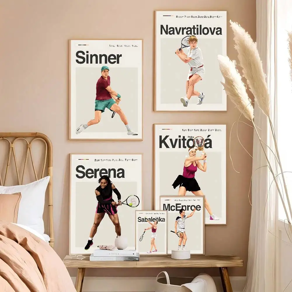 لاعبين التنس ملصقات الفيلم الكلاسيكي خمر غرفة بار مقهى ديكور ملصقات جدار اللوحة #4