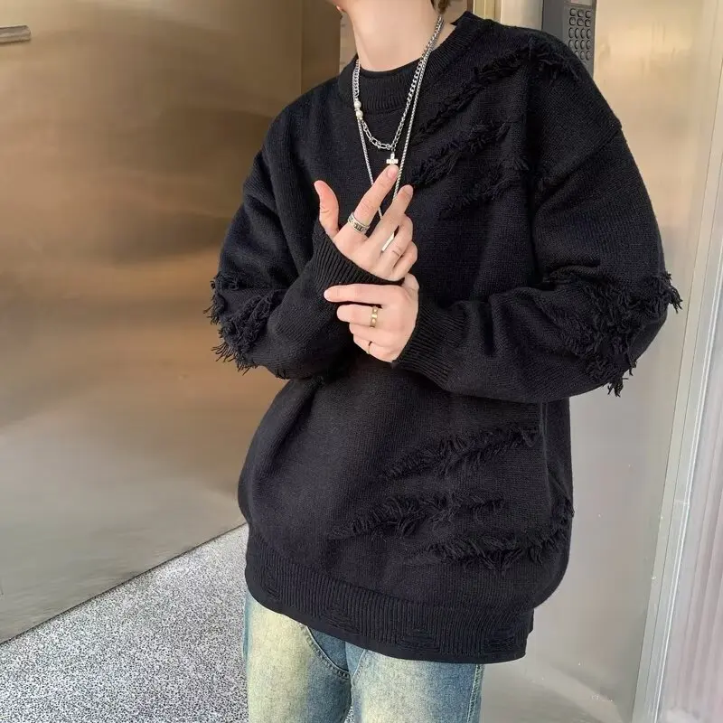 

plus Size Men's Sweater Oversize Vintage Casual Outerwear Hong Kong Sle Polyester Fiber Winter Season Long Sve Baseball ...