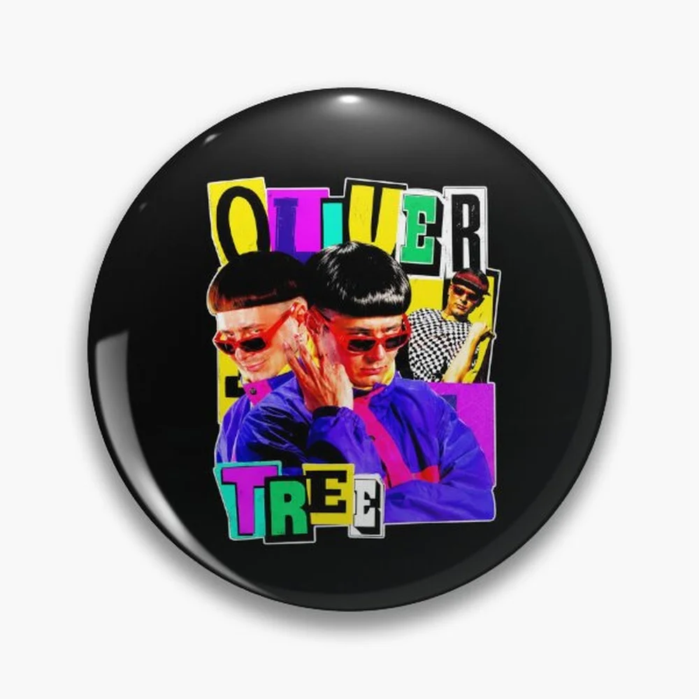 In Memory Of OT 1993-2026 Pin Holographic Star Heart Pin Brooches Laminated Button Fashion Accessory