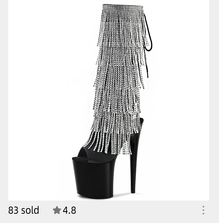 Stripper Shoes Clear 20cm Rhinestone Platform Hate Sky High Sandals Nightclub Model Shining 8inches High Heels New Bride Exotic