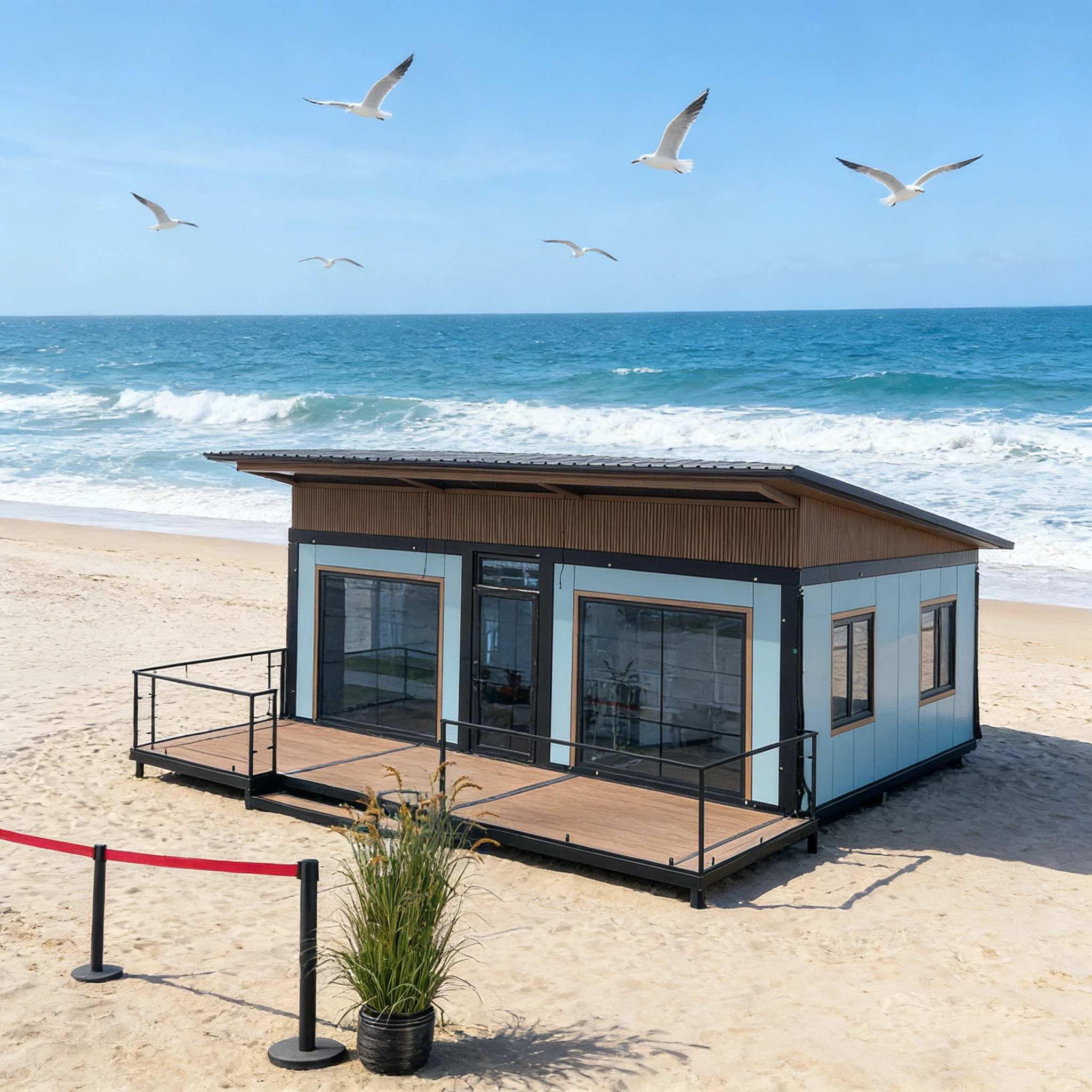 Luxury Two 2 3 Bedroom Foldable Folding Portable 40ft Double Wing Cabin Expandable Prefab Living Container House Homes for Hotel