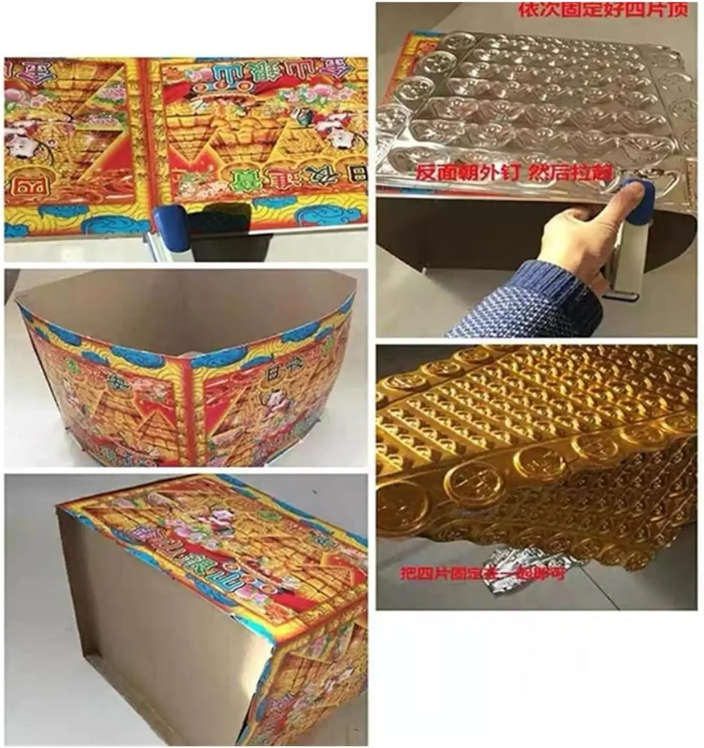 2Pcs Chinese Joss Paper Gold Silver Mountain Ancestor Money Hell Bank Notes Ghost Festival Qingming Burning Sacrifice Articles