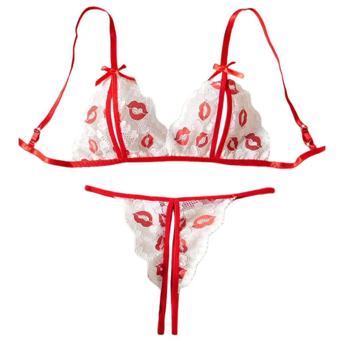 

2025 Беспроводное сексуальное нижнее белье для взрослых, комплект из 2 предметов, сексуальный прозрачный бюстгальтер с открытой промежностью и трусики, эротическое нижнее белье для пар, свидание, фетиш