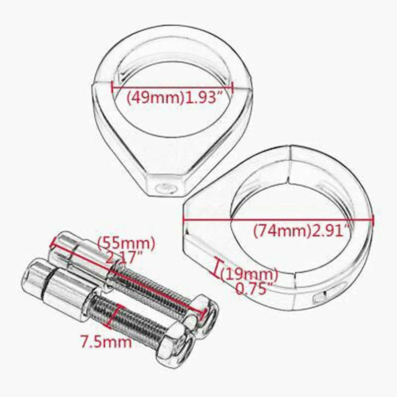 49MM Motorcycle Turn Signal Mounting Bracket Fog Lamp Bracket Suitable For XL Sportster 1200 Dyna