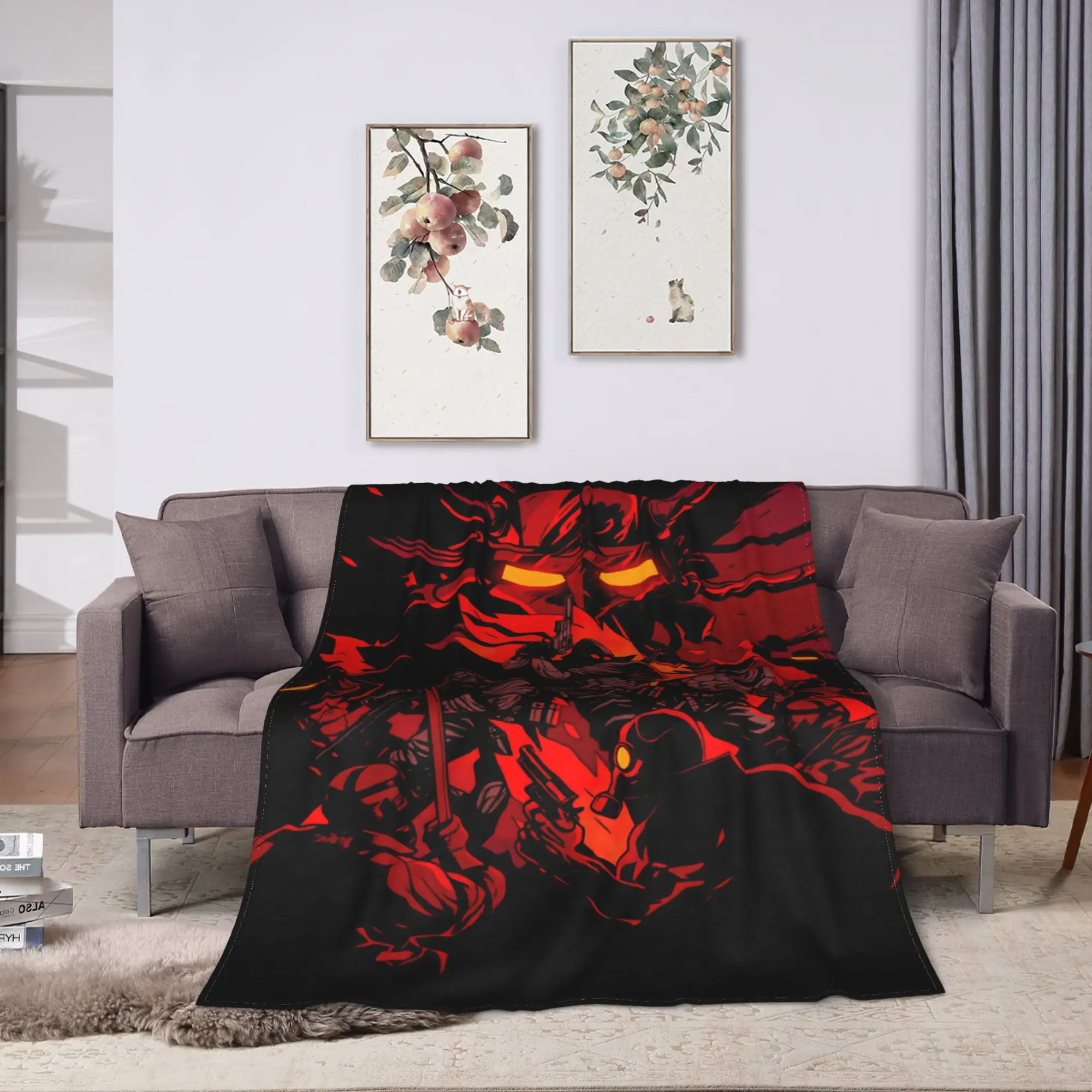 Warm Soft Blanket Kids Airplane Travel MADNESS COMBAT Anime Throw Blanket  Flannel Bedspread For Living Room Sofa Bed Cover