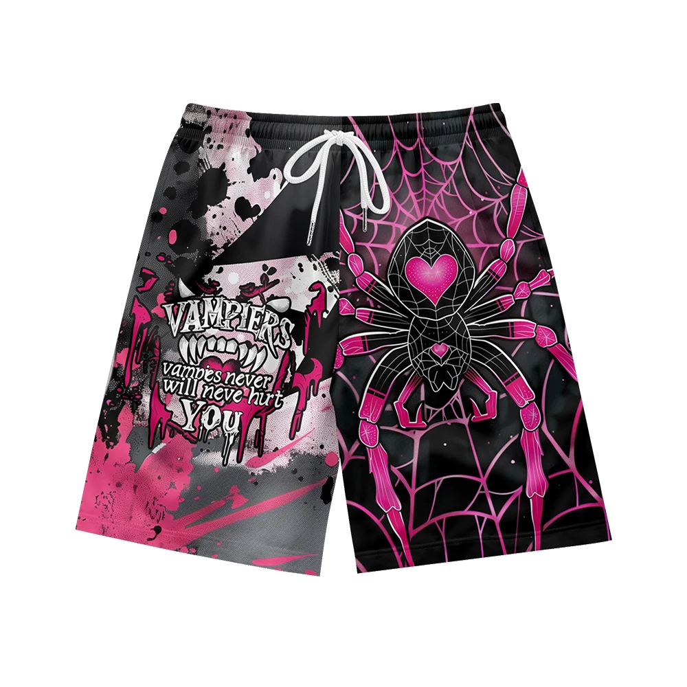 Pnk spider, fashionable, loose, quick drying, breathable, summer men's casual sports drawstring colorful beach shorts