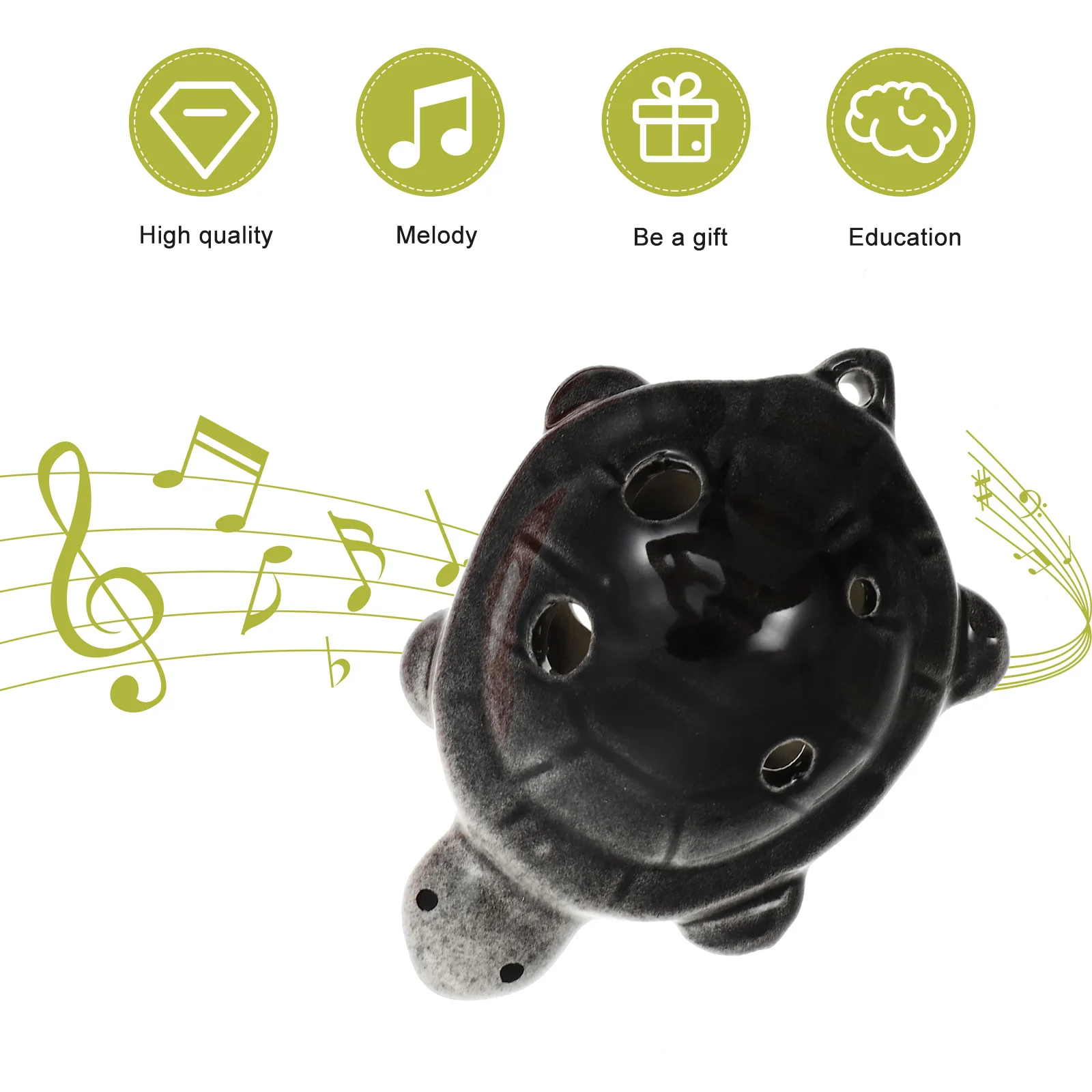 

1Set Turtle Shape Ocarina Medium White Porcelain Portable Lightweight Beginner Students Flute Accurate Tone Holes