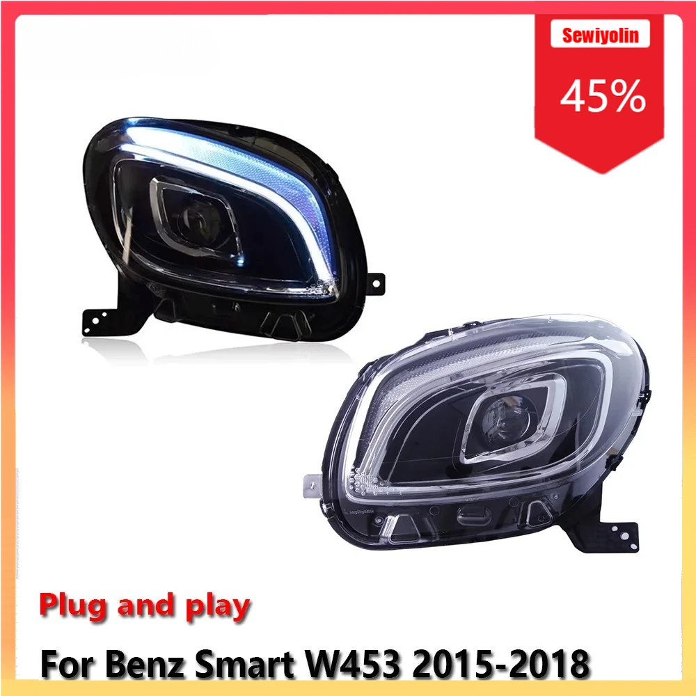 

Автомобильные лампы в сборе для Benz Smart 453 2015-2019, противотуманные фары DRL, стоп-сигнал, указатель поворота, Plug and Play