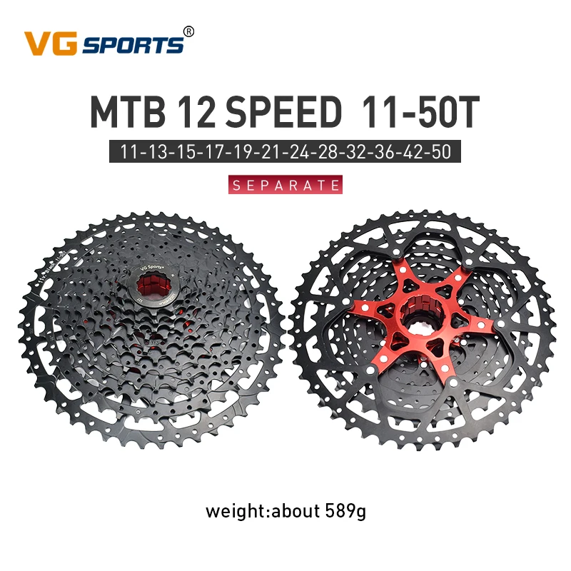 8 9 10 11 12 Speed Black Cassette 42/46/50/52T MTB Bicycle Sprocket 8/9/10/11/12V Mountain Bike Freewheel K7 For Shimano HG SRAM