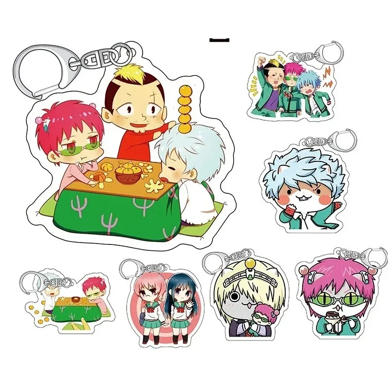 Saiki Kusuo Akechi Touma Kaido Shun Popular Anime-related Acrylic Keychain School Bag Pendant Kawaii Comic Exhibition Gifts