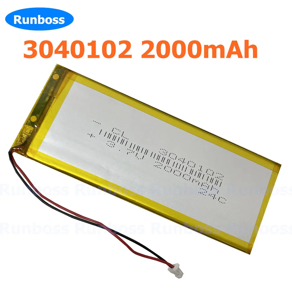 1-10pcs 3.7V 2000mAh 3040102 Lithium Polymer Rechargeable Battery Cells For Mp3 MP4 MP5 GPS PSP Mobile Phone Bluetooth keyboard