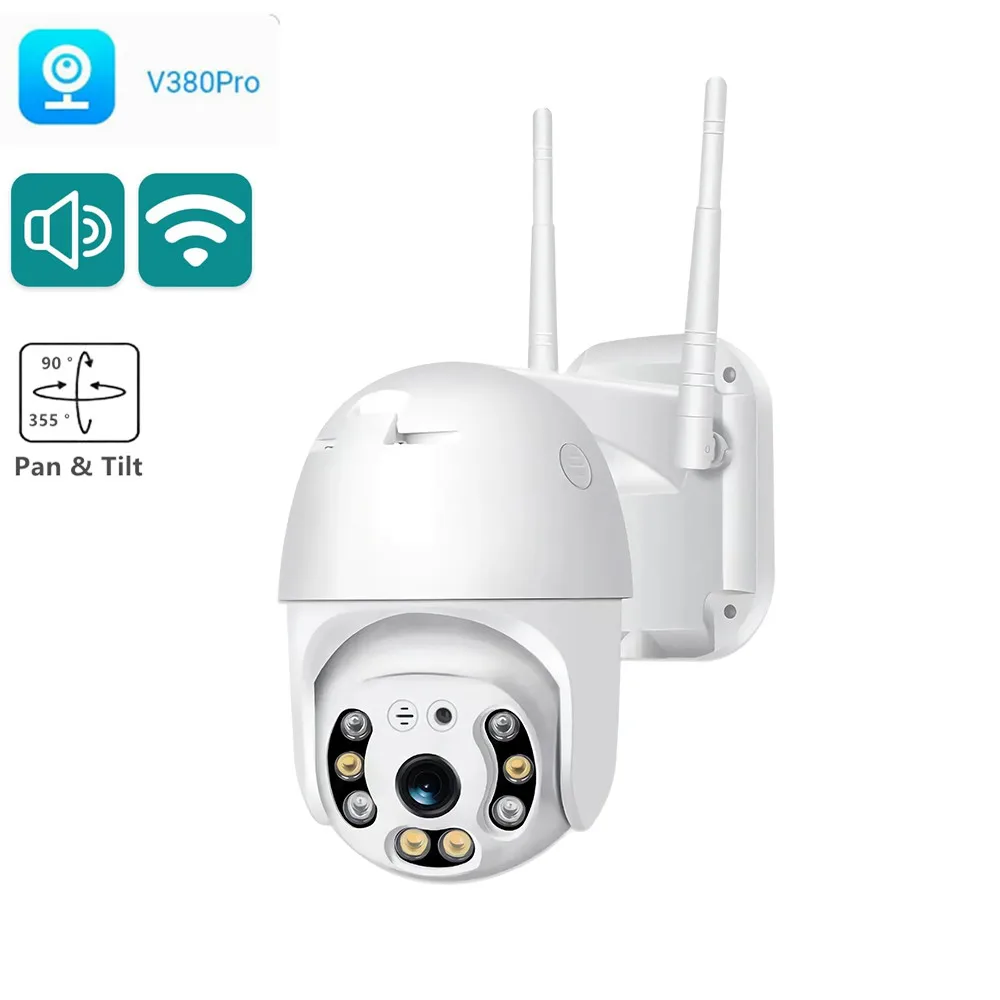 3MP WIFI Security Cameras Outdoor V380 Pro APP CCTV Two Ways AUDIO Speed Dome Wireless Surveillance IP Camera