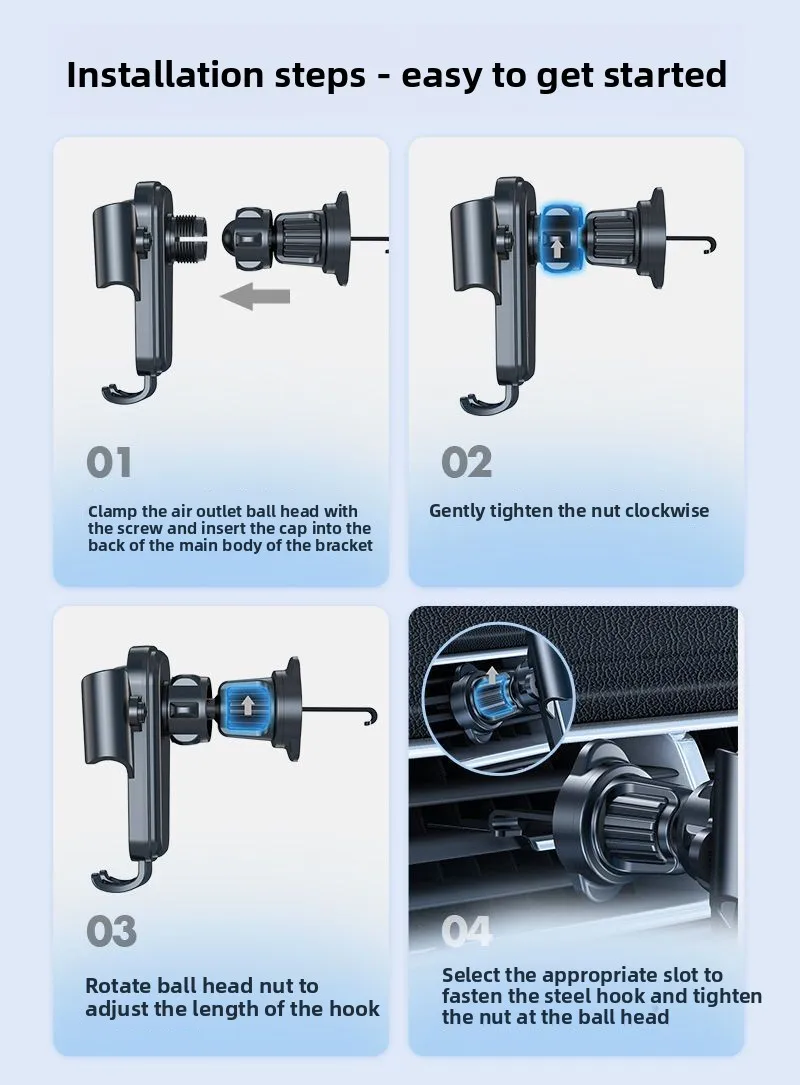 Auto Telefon Halter Auto Air Vent Clip Halterung Mobile Handy Ständer Smartphone GPS Unterstützung Für 5-7 Zoll Mobile geräte Auto zubehör – Detail 13