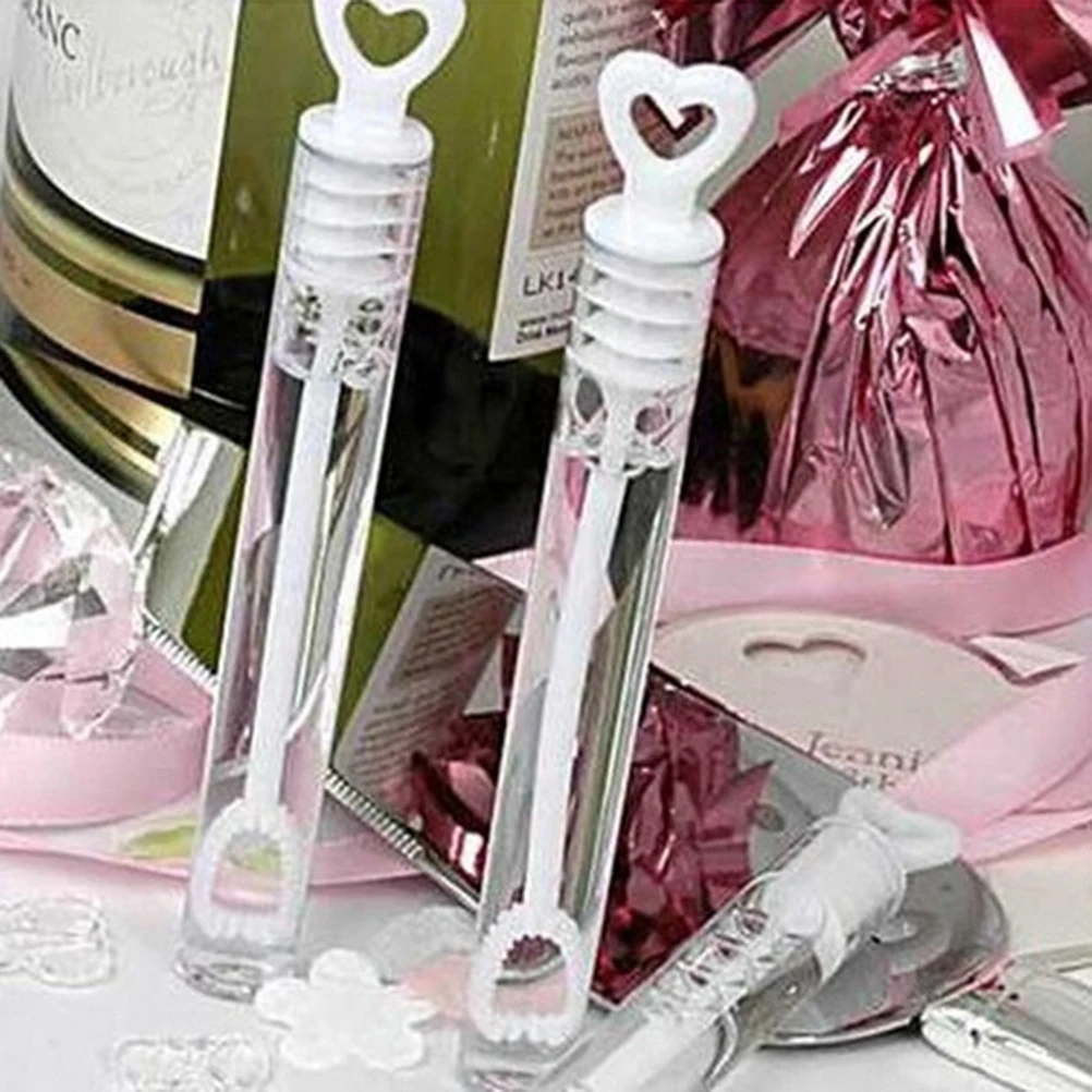 

30Pcs Bubble Empty Bottle For Kids Lovely Heart Cap Durable Plastic Material Perfect For Festivals And Celebrations White