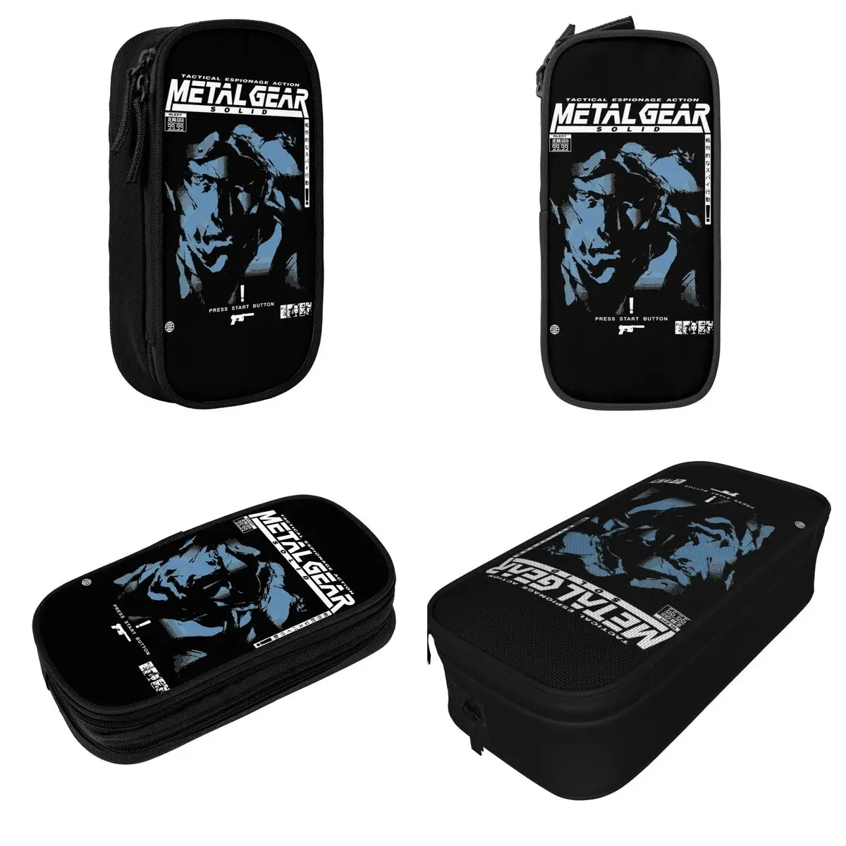 MGS1 Solid Snake Game Pencil Cases Metal Gear Pen Box Bag Girl Boy Large Storage Office Gifts Pencilcases