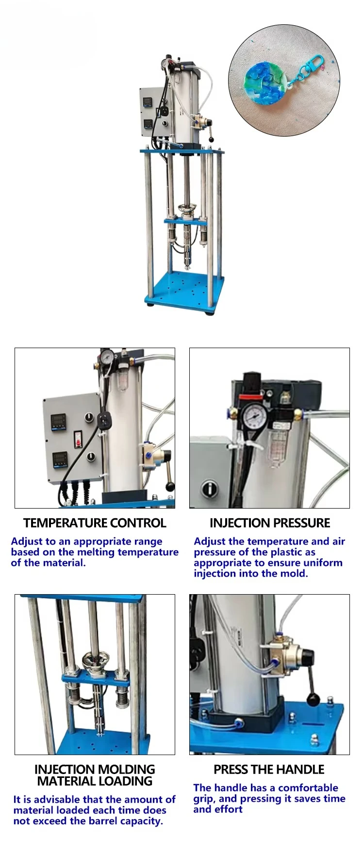 Household 100g/200g/450g vertical injection molding machine mechanical desktop