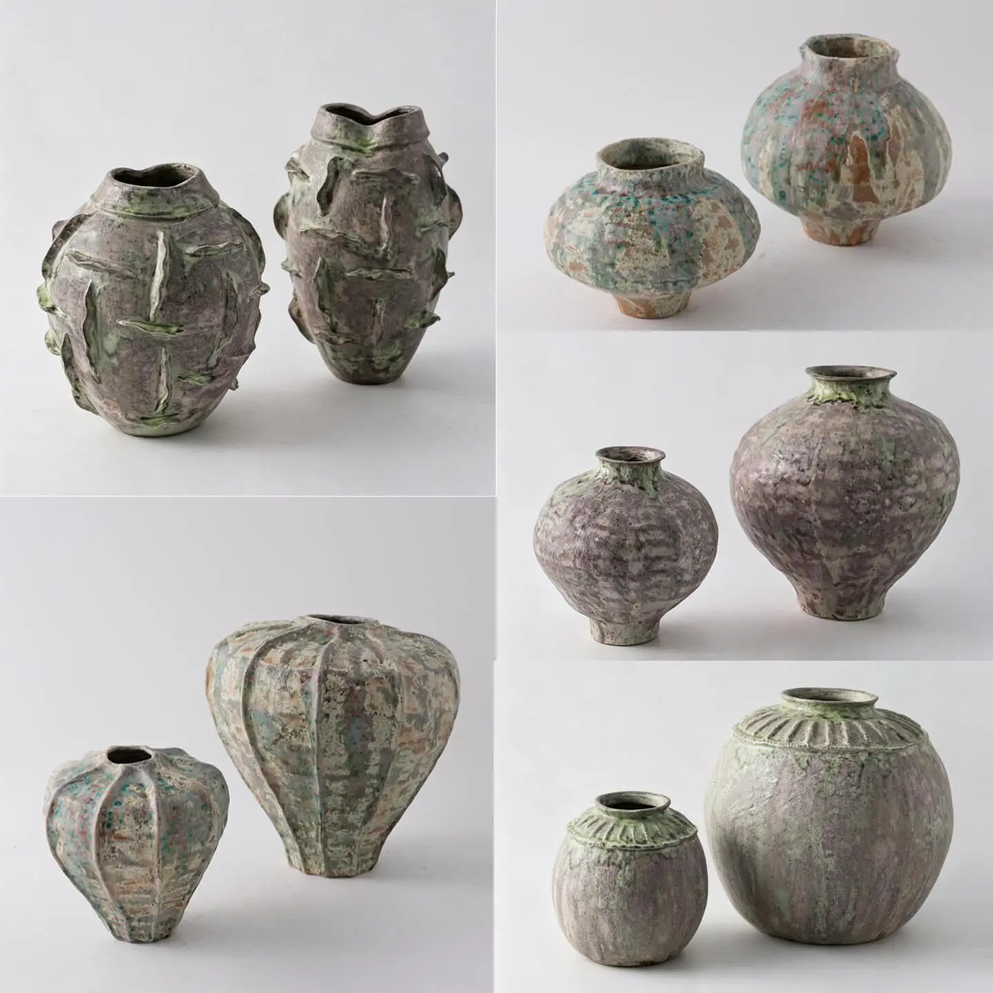 Retro and old rust green ceramic vase ornament New Chinese-style wabiwind model room hotel homestay flower ware decoration