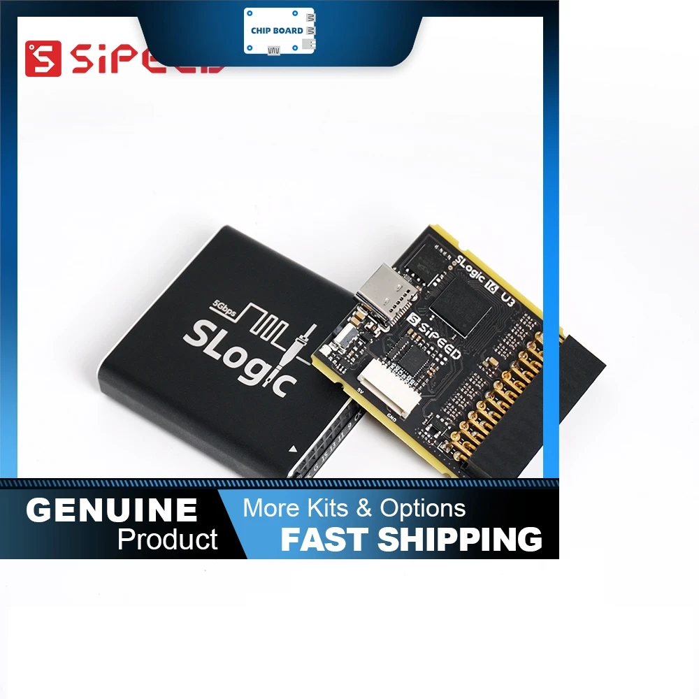 Sipeed SLogic16U3 USB 3.0 Logic Analyzer, 16 Channels, 800MS/s, 5Gbps, Adjustable Threshold, Win/Mac/Linux