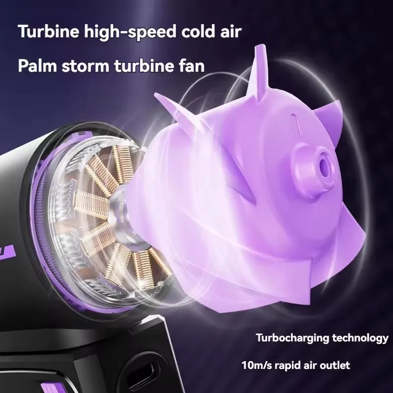 Mini ventilateur portatif Turbo, 100 vitesses réglables, batterie Rechargeable par USB 3600mAh, affichage LED pour voyage, Camping en plein air