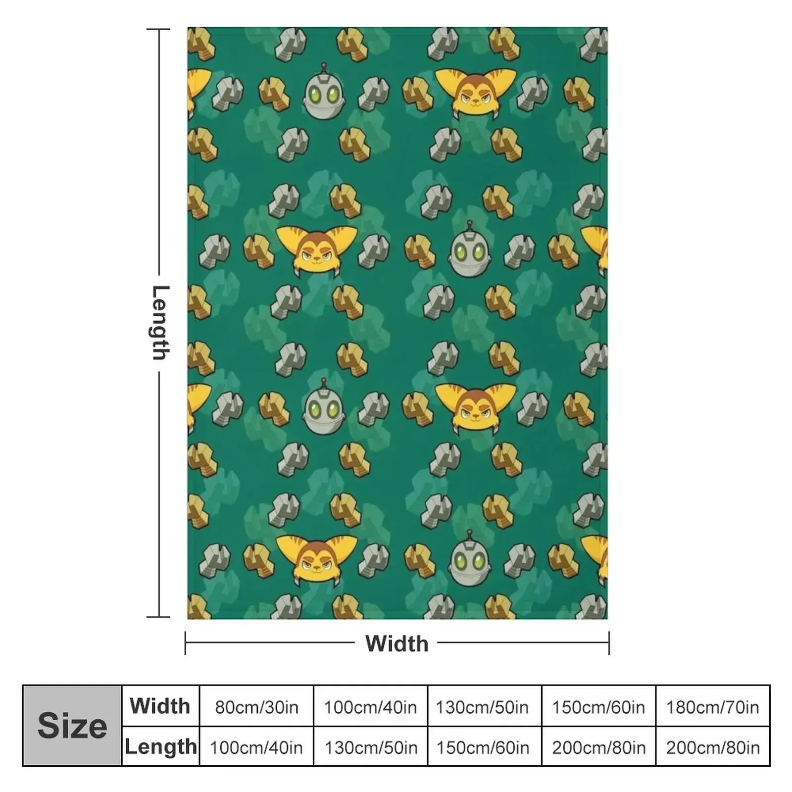 Ratchet and clank pattern Throw Blanket couch cozy soft plush fuzzy picnic outdoor blanket