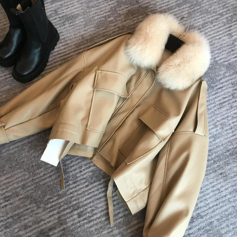 2024 Plush Women\'s Parkas Coat Windbreak Warm Winter Jacket Female Vintage Loose Big Fur Collar Winter coat thicken outwears