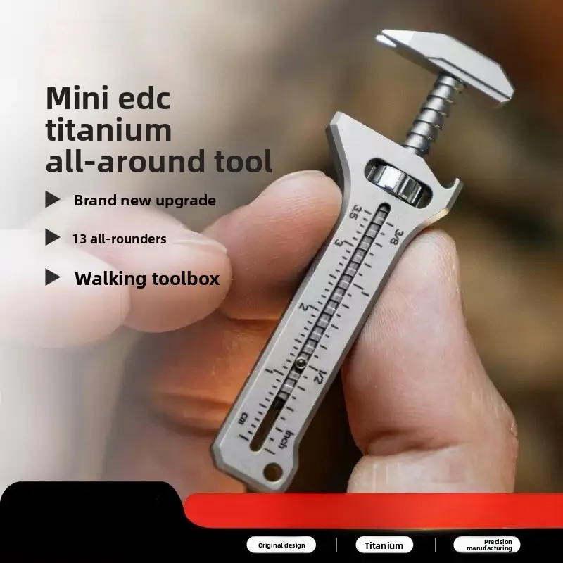 Titaner Beidou titanium alloy mini movable small wrench multi-function pendant edc tool caliper keychain