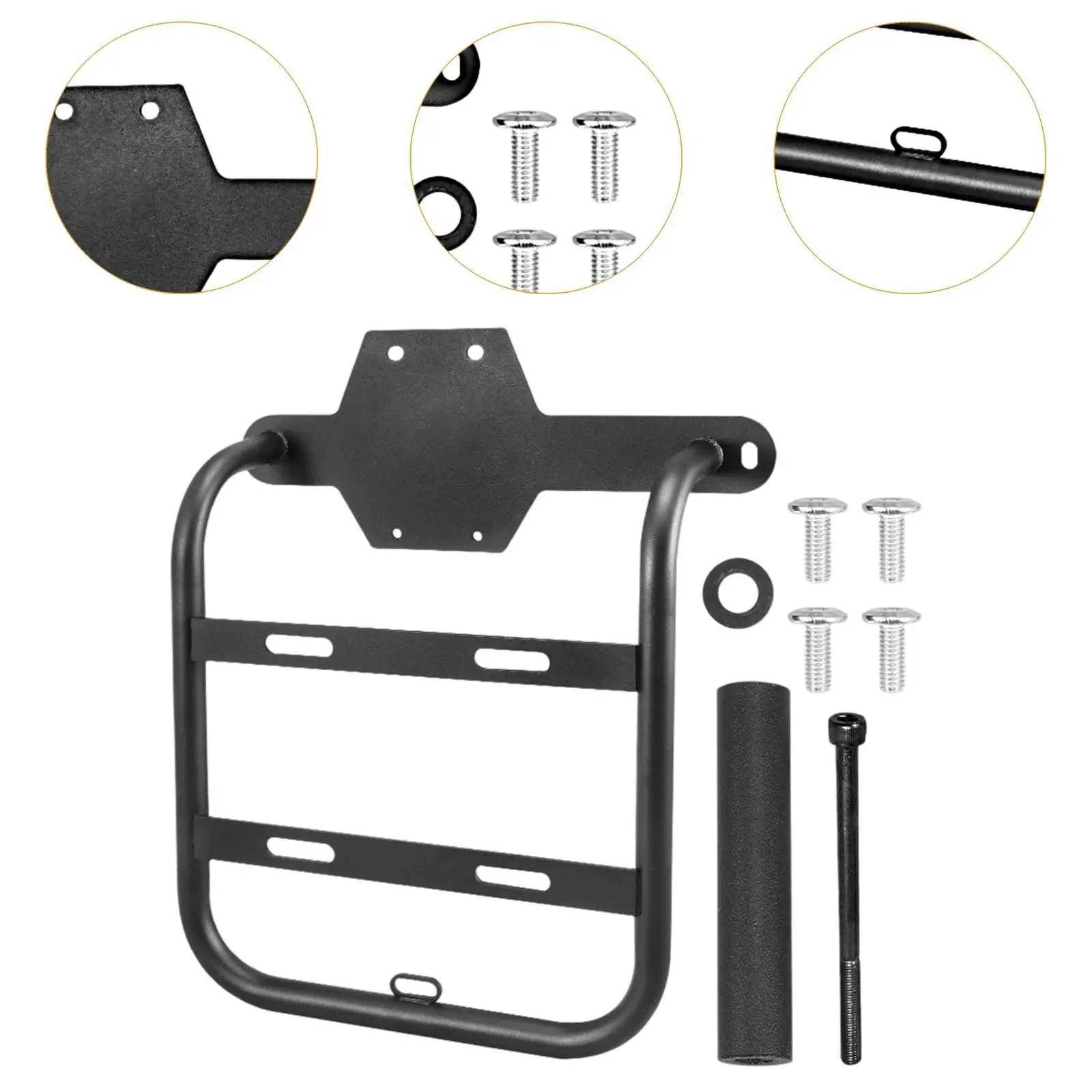 Side Motorcycle Bags Rack Durable Iron Saddlebags Mount Support for Honda CT125 Convenient Install