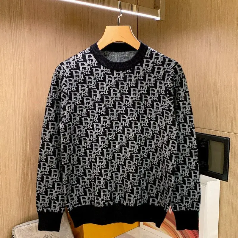 Pull Tissé avec Lettres pour Homme, Automne Hiver
