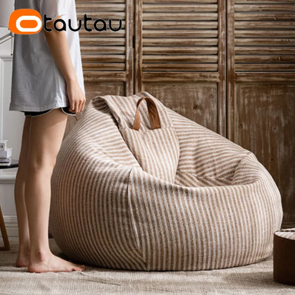 

OTAUTAU Cotton Linen Bean Bag Cover DD104【No Filler Inside ! You Need To Buy The Filler By Yourself！】