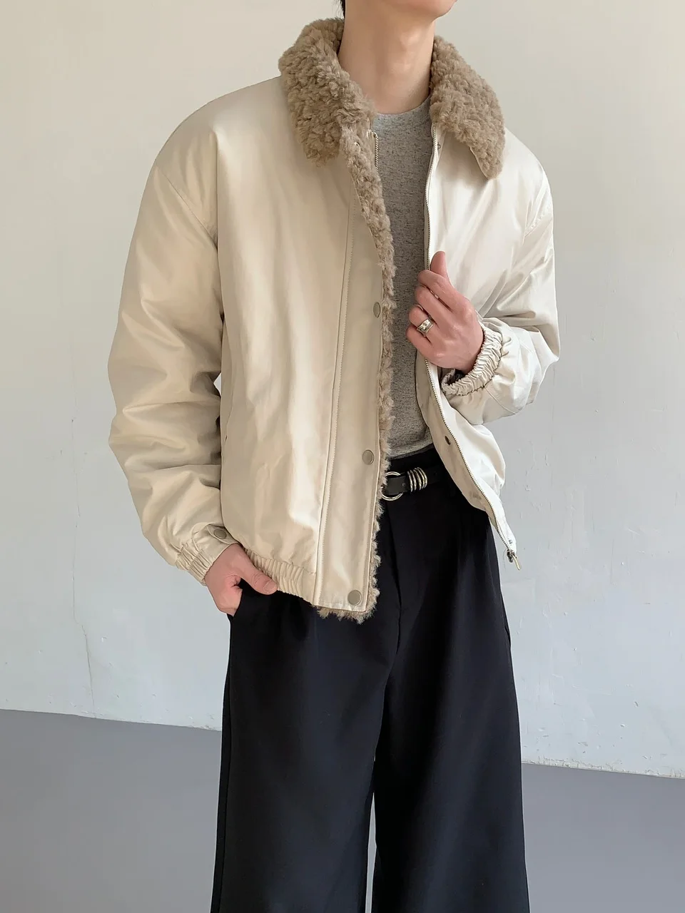 Men Women Retro Faux Fur Collar Parkas Men 2025 Winter New Thickened Warm Lapel Jacket Parkas Solid Color Long Sleeve Chic Coats