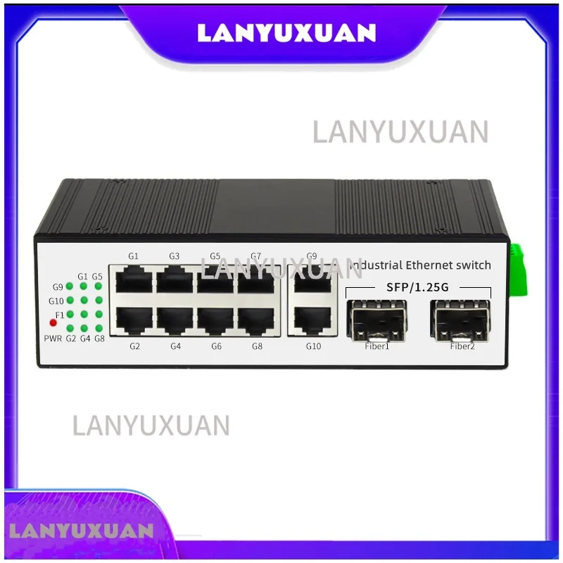 2026 Gigabit 8 Port Industrial PoE and 2 Fiber Optical SFP Din-rail Ethernet Poe Switch