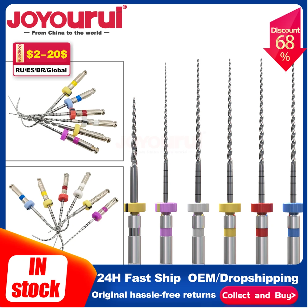 

SOCO PLUS 6Pcs/Box Activated Root Canal File Dentist Tools Root Canal File Endodontic Files Engine Rotary Files Dental Materials