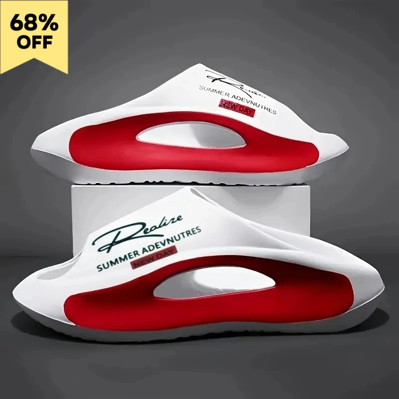 

Легкие мужские шлепанцы из EVA | Черно-белый мультяшный дизайн, открытые пальцы ног, удобные круглый год, подходят для повседневного использования в помещении/на улице.