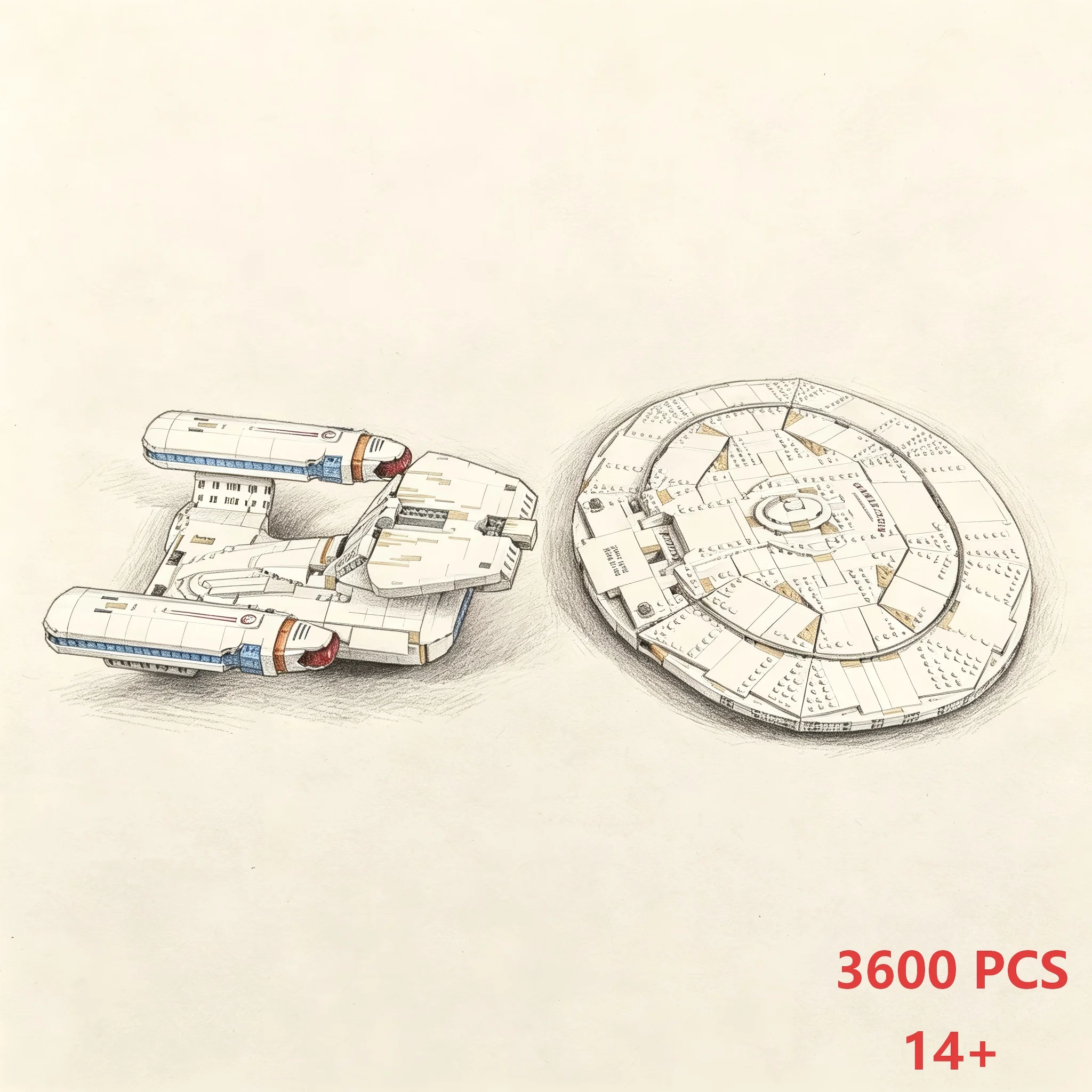 2026 New Space Battle Enterprise Flight Model 3600PCS Assembly Home Décor Pieces – Perfect for holiday gifts.